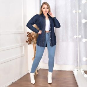 Camisão Jeans Manga Longa