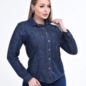 Camisa Jeans Manga Longa casual