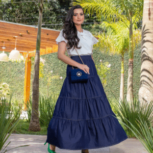 Saia longa jeans três marias