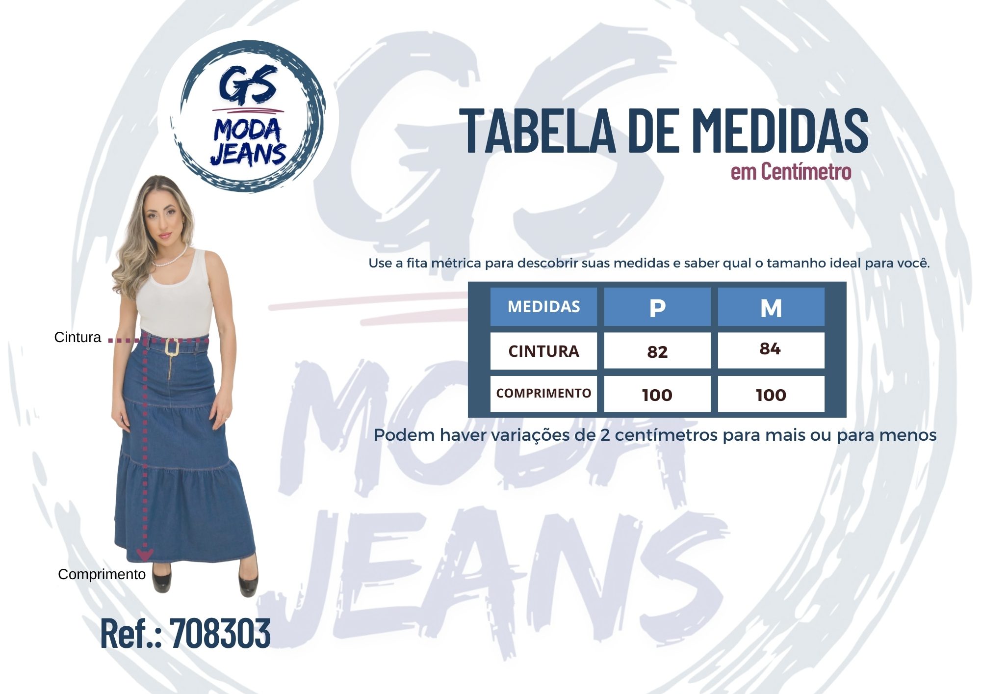 Saia longa jeans, elegante e casual, estilo três marias - Imagem 4