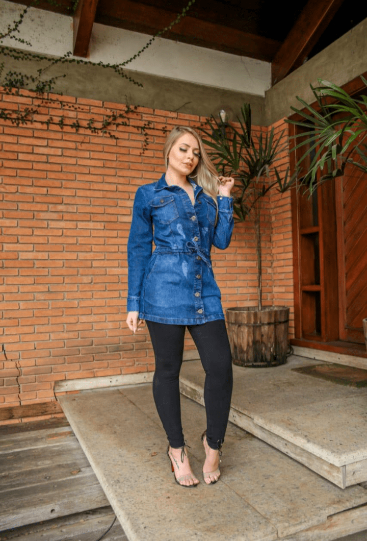 Jaqueta Parka Jeans com Lycra - Imagem 3