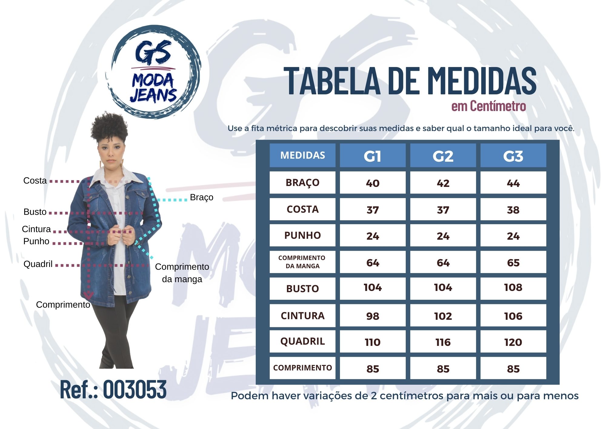 Parka Jeans Feminina Plus Size com Lycra - Imagem 7