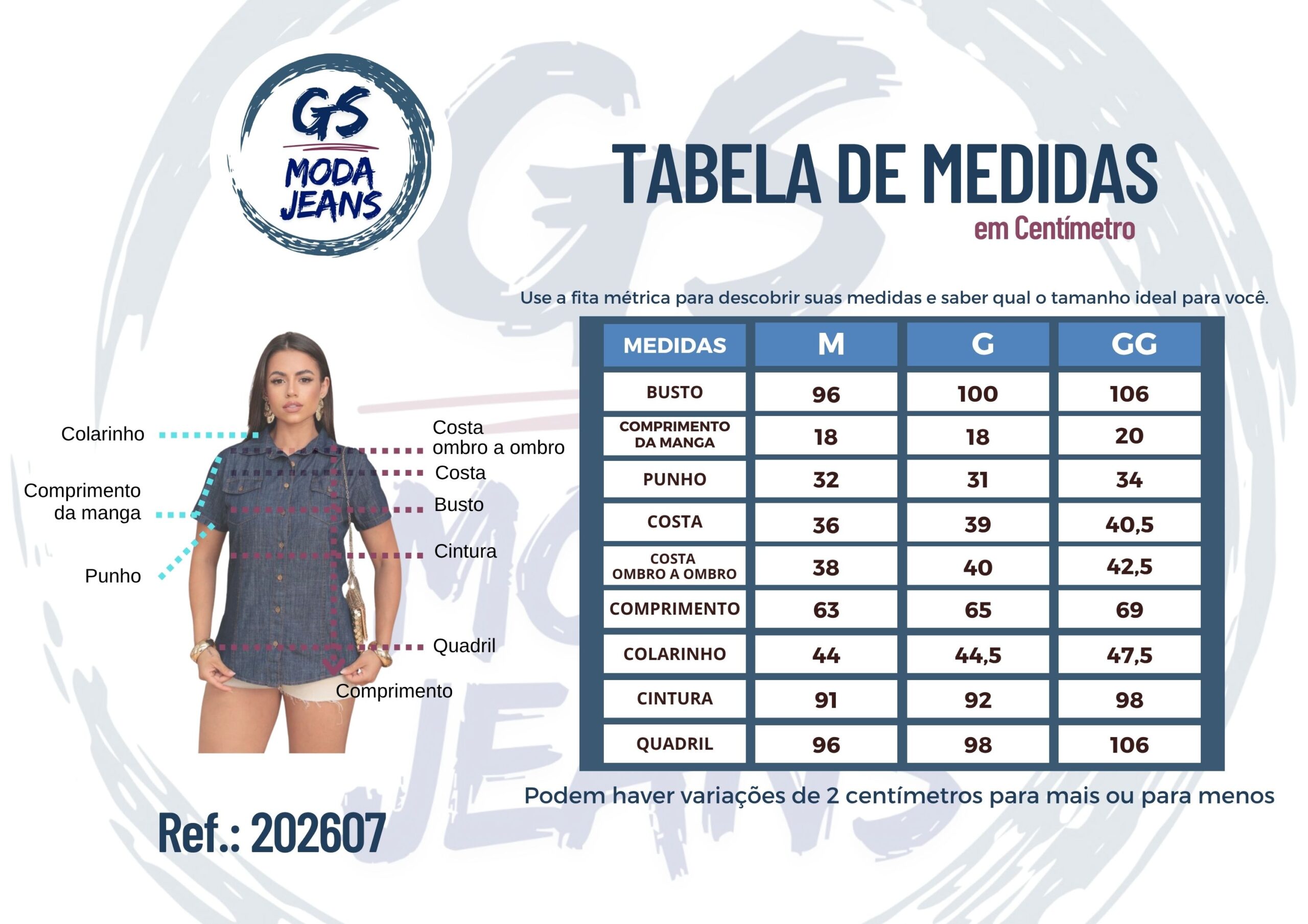 Camisa Jeans Premium Feminina Manga Curta - Imagem 5