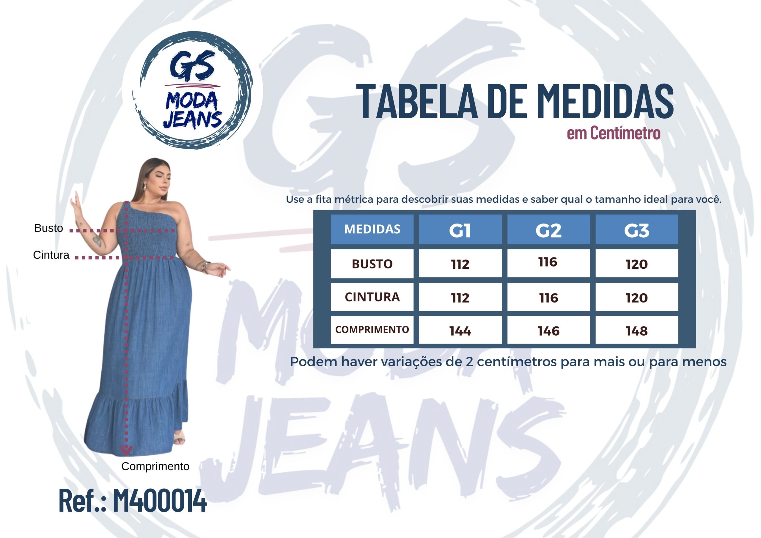 Vestido Longo Jeans Plus Size um ombro só - Imagem 5