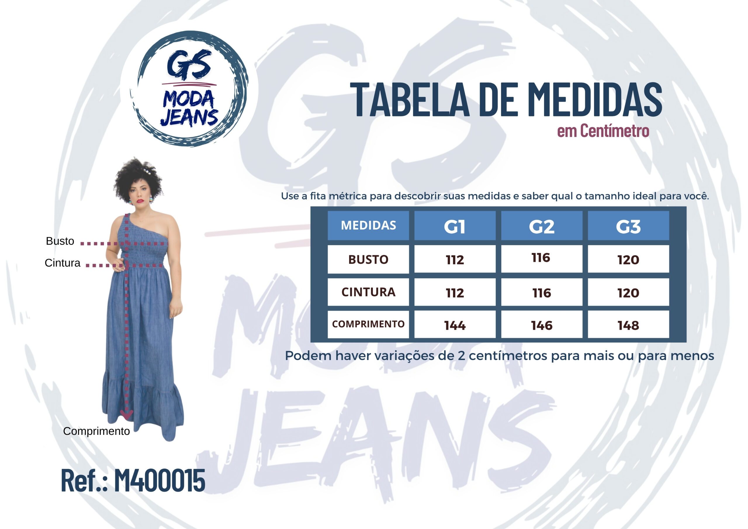Vestido Longo Jeans Plus Size um ombro só - Imagem 6
