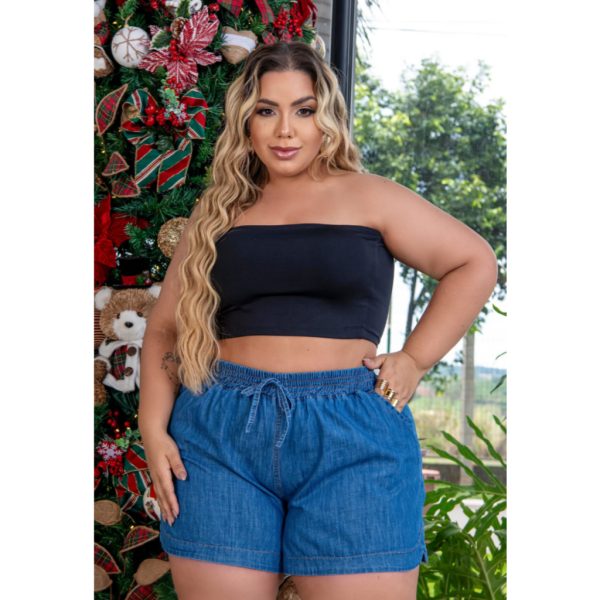Shorts Jeans curto moda Blogueira, Plus Size