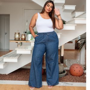 Calça Pantalona, Wide Leg Plus Size