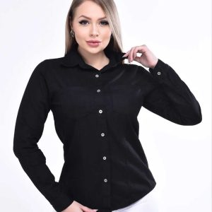 Camisa Jeans, manga longa com opção de uso manga 3/4