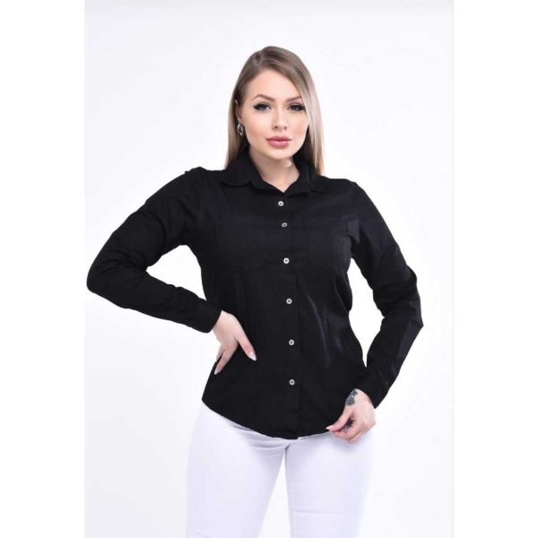 Camisa Jeans, manga longa com opção de uso manga 3/4 - Imagem 2