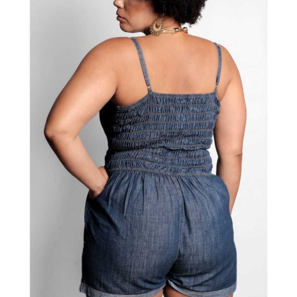 MACAQUINHO JEANS BARRA , PLUS SIZE - Imagem 3