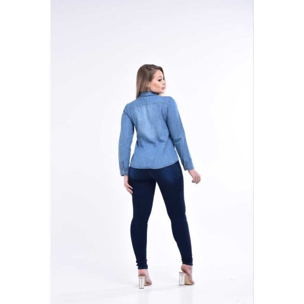 Camisa Jeans, manga longa com opção de uso manga 3/4 - Imagem 5