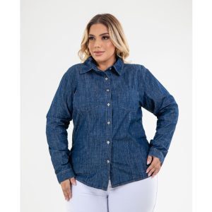 Camisa Jeans Confortável Pluz Size