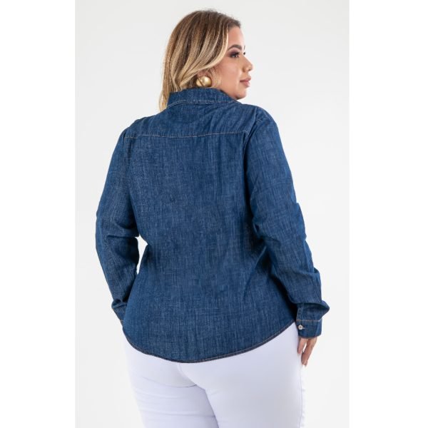 Camisa Jeans Feminina, Confortável, casual - Imagem 6