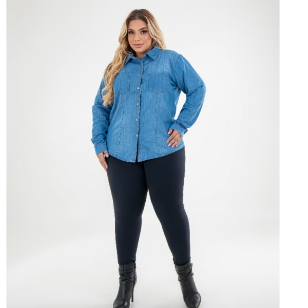 Camisa Jeans Confortável, casual - Imagem 5
