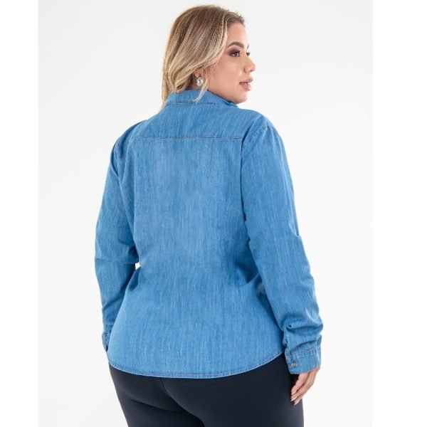 Camisa Jeans Confortável, casual - Imagem 6