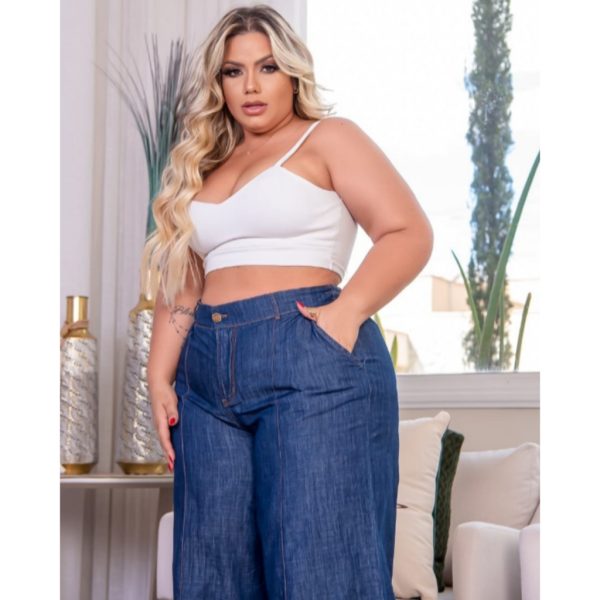 Calça Feminina Pantalona Plus Size - Imagem 4