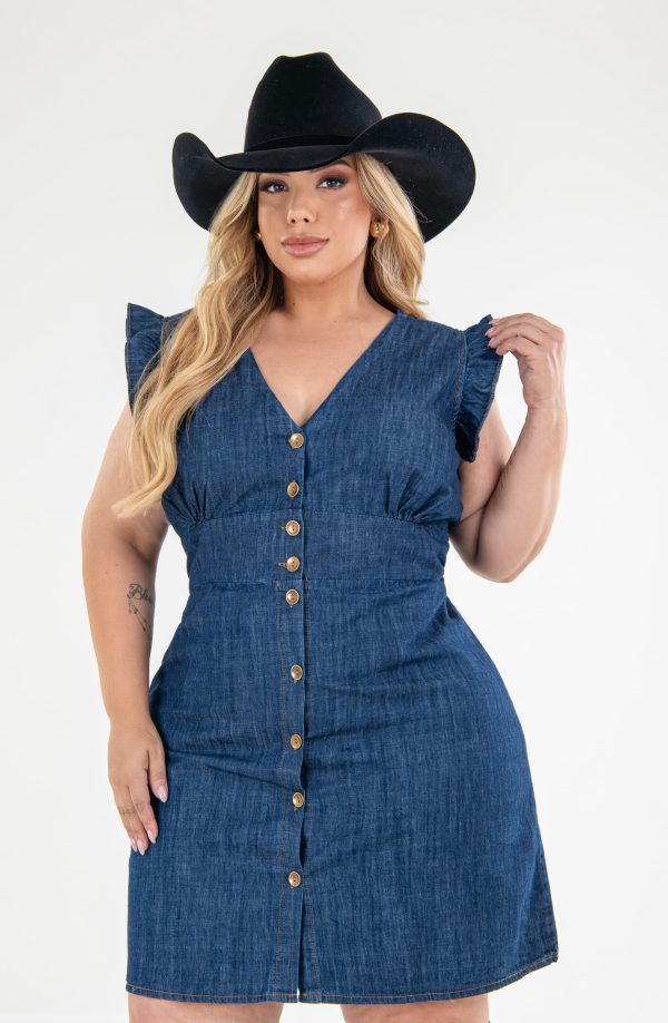 Vestido Tubinho com manga esvoaçante Plus Size - Imagem 3