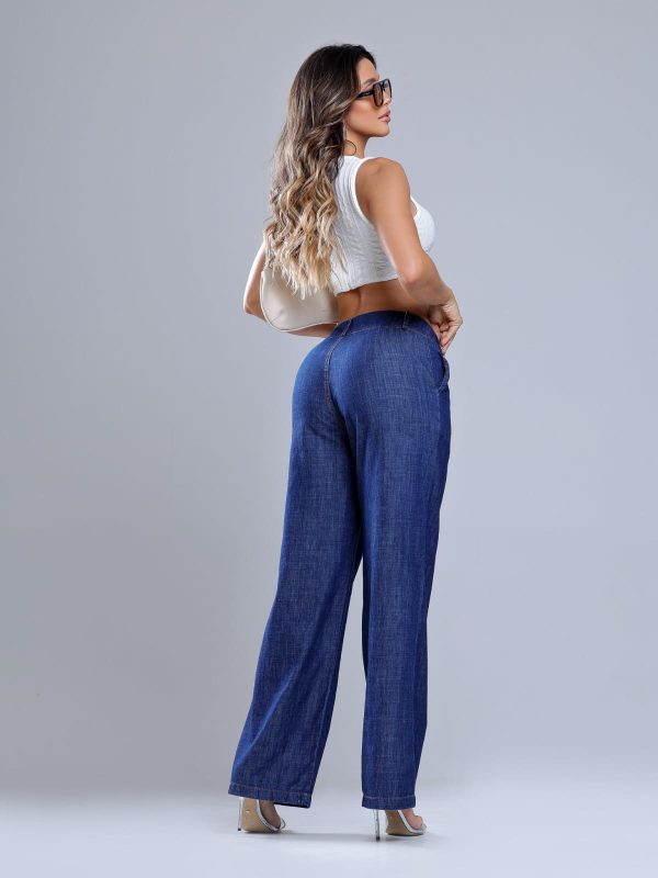 Calça Pantalona Jeans, cintura alta - Imagem 4