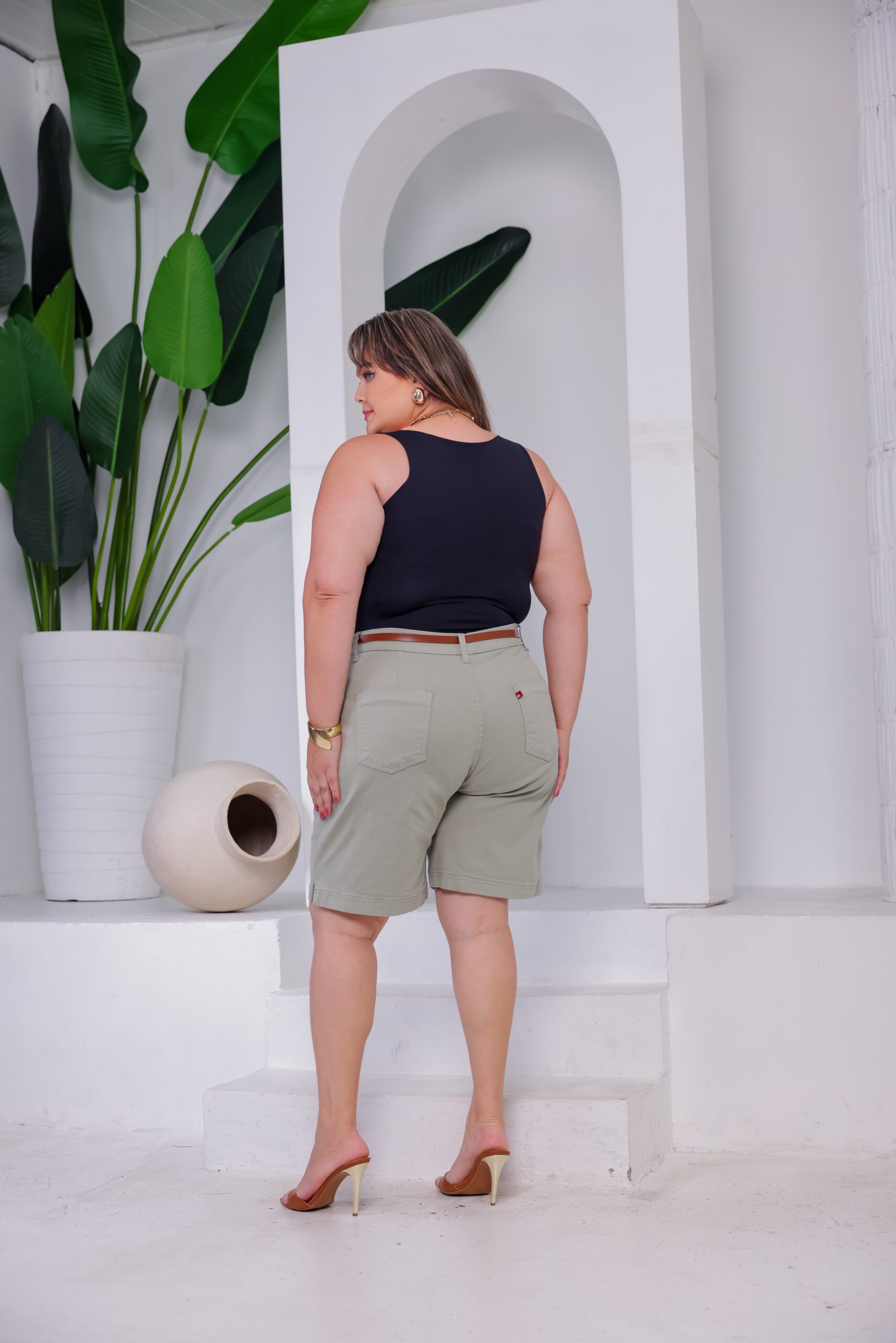 Bermuda Jeans com cinto, plus size - Imagem 5