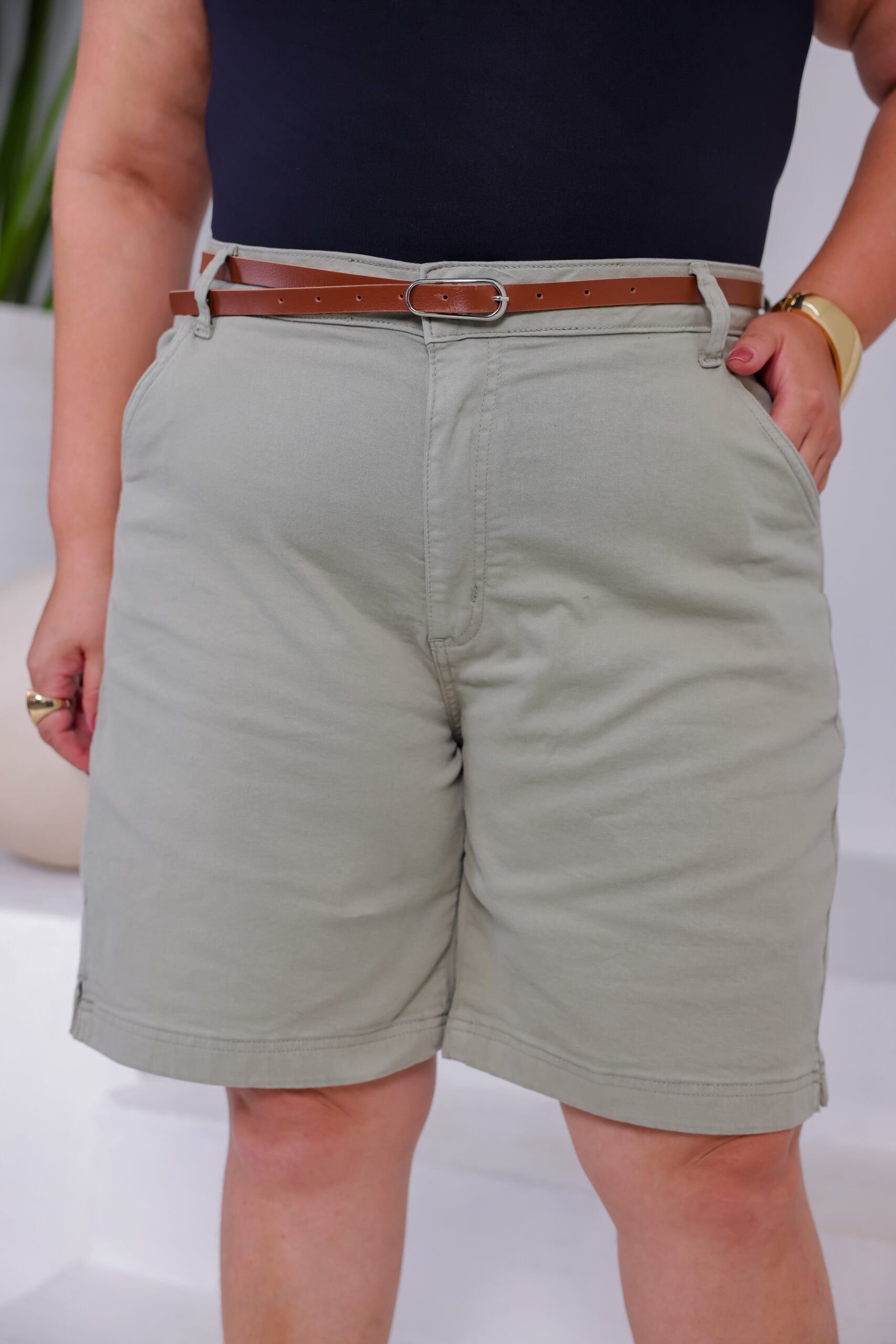 Bermuda Jeans com cinto, plus size - Imagem 11